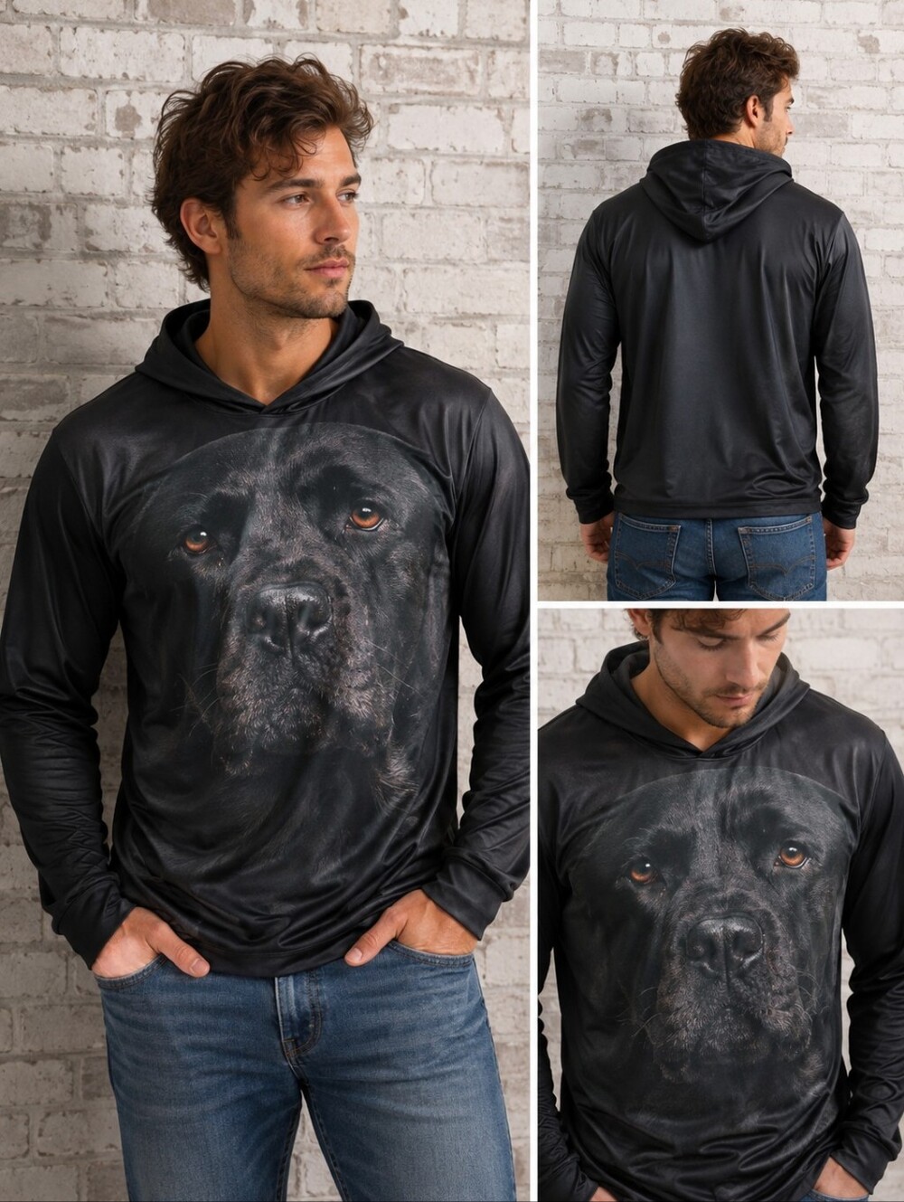 Black Lab Dog Graphic Lightweight Hoodie – Unisex Size Small